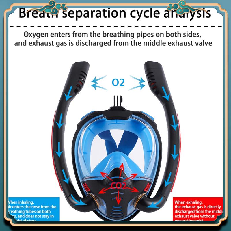 Diving Mask - Son Şnorkel Maskesi Çift Tüp Silikon