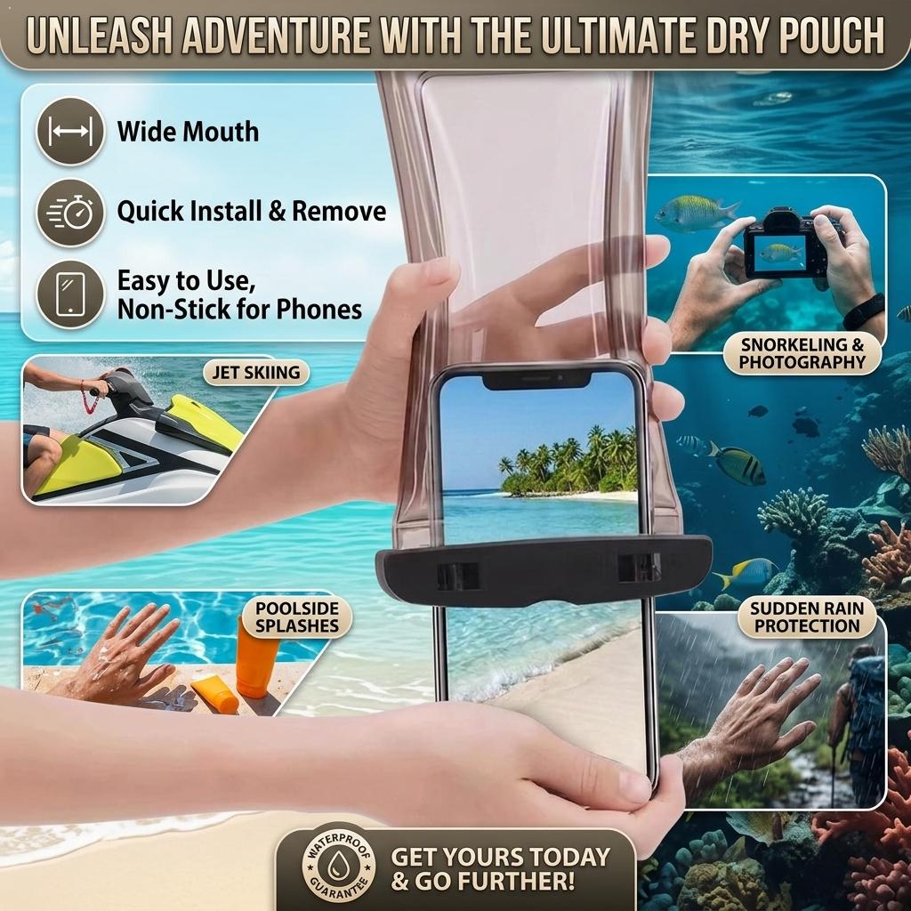 Dry Bag Waterproof - Şeffaf Su Geçirmez Telefon Kılıfı Kuru