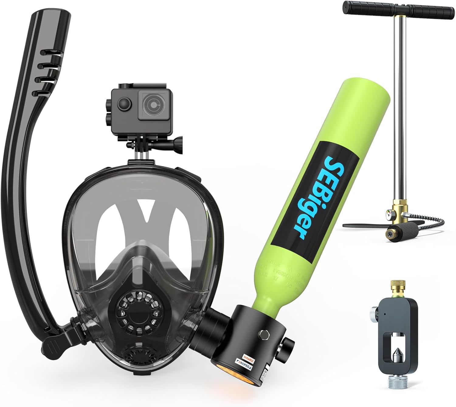 Snorkel Set - 0,5L Mini Scuba Tüpü ve Tam