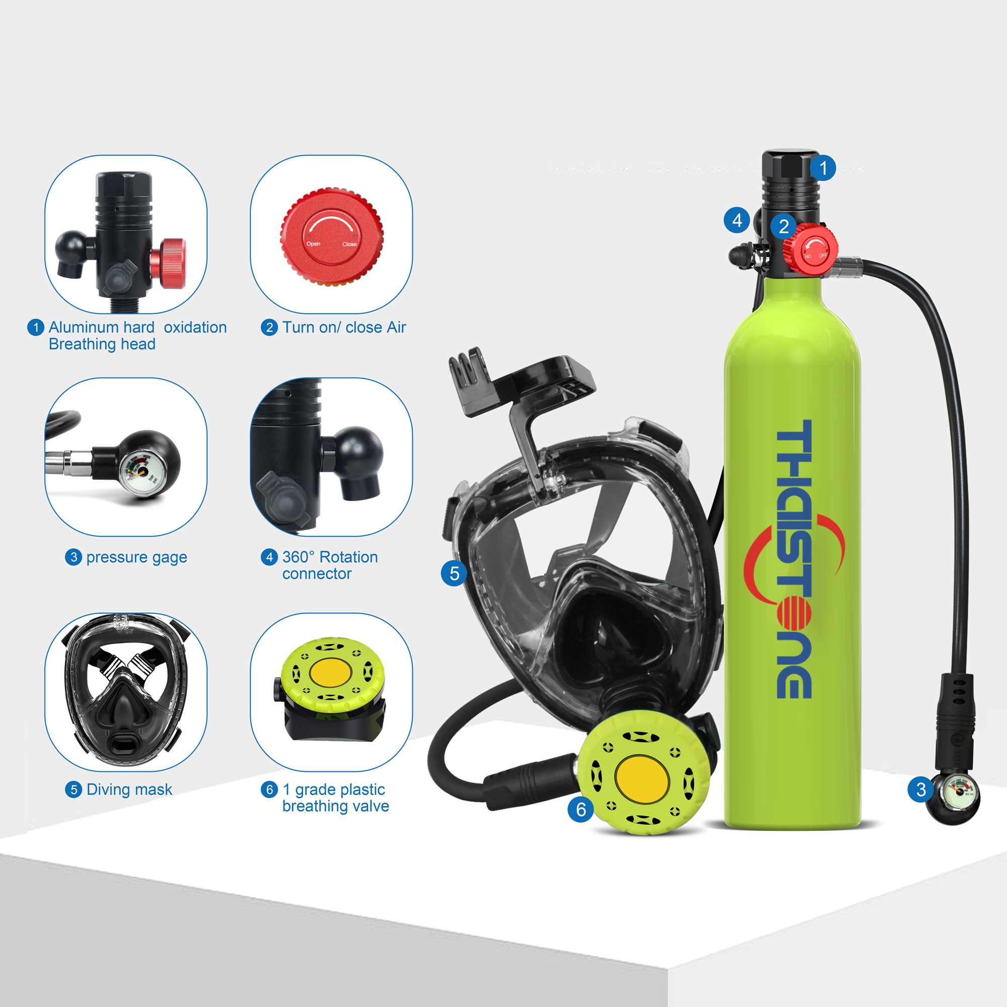 THAISTONE 1L Dalış Oksijen Tüp - Diving Mask incelemesi ve fiyatı