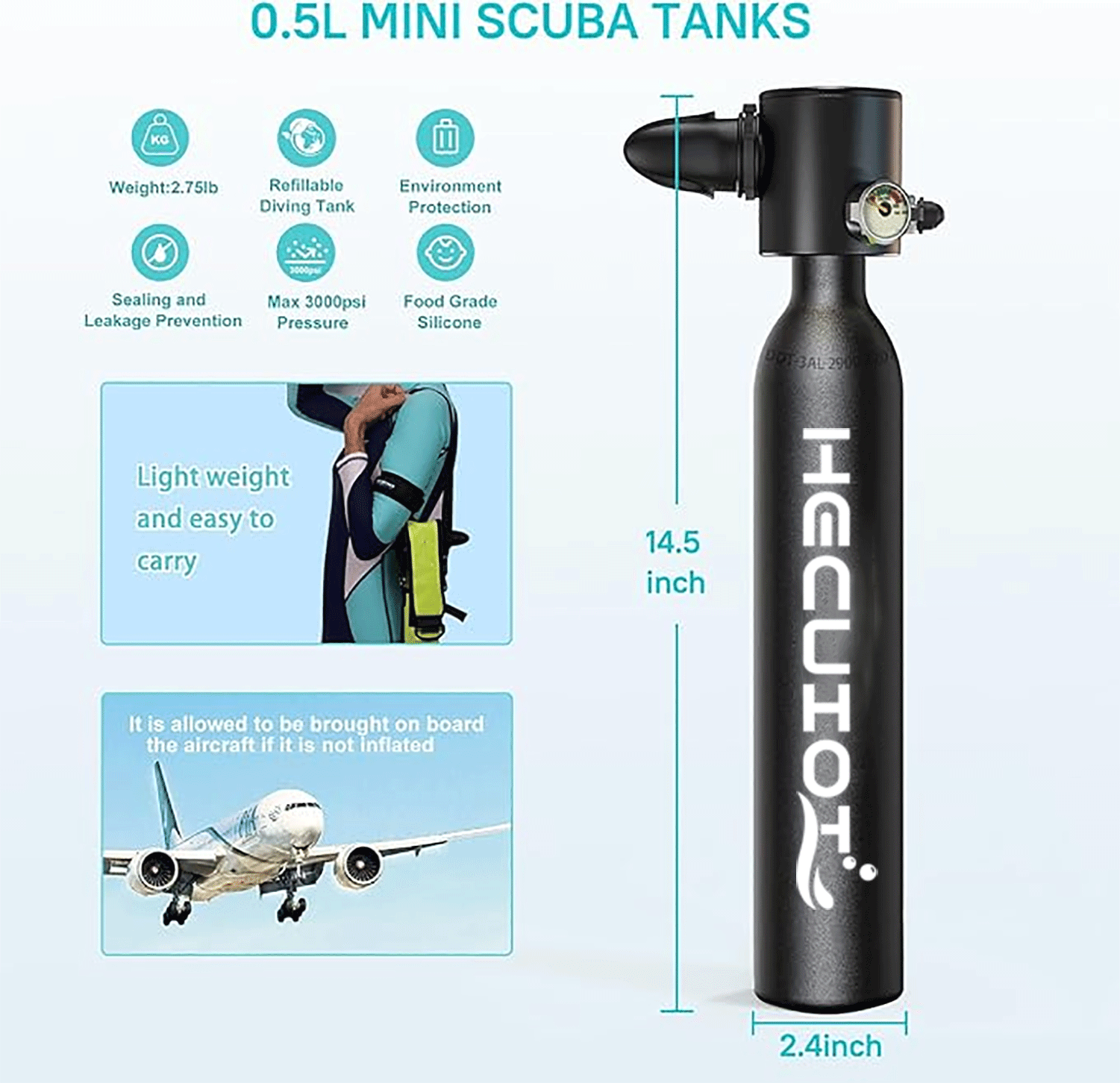 HECUIOI Mini Tüplü Tank Dalış  - Snorkel Set incelemesi ve fiyatı